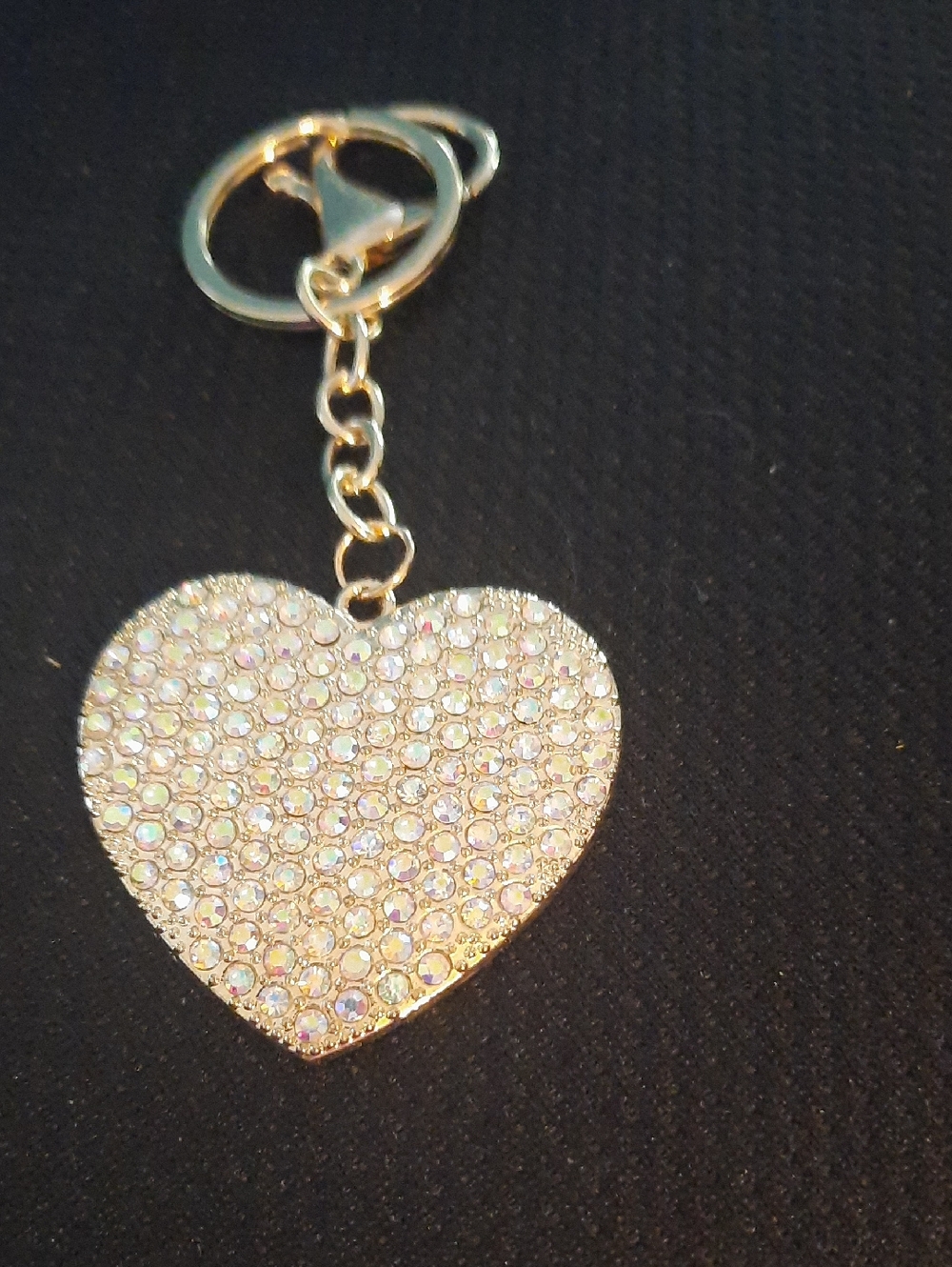 Crystal Heart Keychain - Iridescent Sparkle